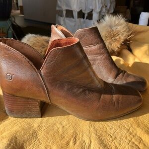Brown Born Leather Booties 10 Women’s